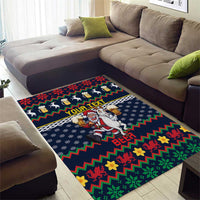 Personalized Merionethshire Wales Christmas Area Rug Beer and Goat Santa Design - Wonder Print Shop
