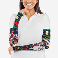 Personalized Merionethshire Wales Christmas Arm Sleeves Beer and Goat Santa Design - Wonder Print Shop