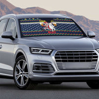 Personalized Merionethshire Wales Christmas Auto Sun Shade Beer and Goat Santa Design - Wonder Print Shop