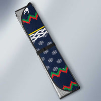 Personalized Merionethshire Wales Christmas Auto Sun Shade Beer and Goat Santa Design - Wonder Print Shop