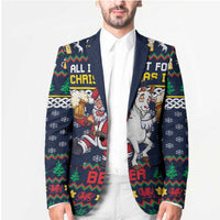 Personalized Merionethshire Wales Christmas Blazer Beer and Goat Santa Design - Wonder Print Shop