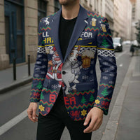 Personalized Merionethshire Wales Christmas Blazer Beer and Goat Santa Design - Wonder Print Shop