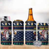 Personalized Merionethshire Wales Christmas 4 in 1 Can Cooler Tumbler Beer and Goat Santa Design - Wonder Print Shop