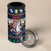 Personalized Merionethshire Wales Christmas 4 in 1 Can Cooler Tumbler Beer and Goat Santa Design - Wonder Print Shop