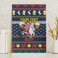 Personalized Merionethshire Wales Christmas Canvas Wall Art Beer and Goat Santa Design - Wonder Print Shop