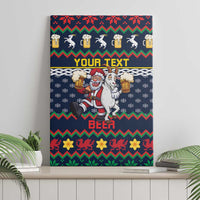 Personalized Merionethshire Wales Christmas Canvas Wall Art Beer and Goat Santa Design - Wonder Print Shop