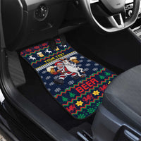 Personalized Merionethshire Wales Christmas Car Mats Beer and Goat Santa Design - Wonder Print Shop