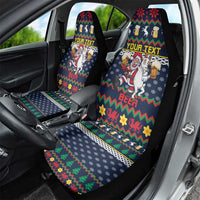 Personalized Merionethshire Wales Christmas Car Seat Cover Beer and Goat Santa Design - Wonder Print Shop