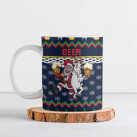 Personalized Merionethshire Wales Christmas Ceramic Mug Beer and Goat Santa Design - Wonder Print Shop