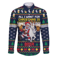 Personalized Merionethshire Wales Christmas Family Matching Short Sleeve Bodycon Dress and Hawaiian Shirt Beer and Goat Santa Design - Wonder Print Shop