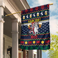 Personalized Merionethshire Wales Christmas Garden Flag Beer and Goat Santa Design - Wonder Print Shop