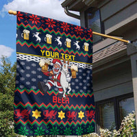 Personalized Merionethshire Wales Christmas Garden Flag Beer and Goat Santa Design - Wonder Print Shop