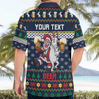 Personalized Merionethshire Wales Christmas Hawaiian Shirt Beer and Goat Santa Design - Wonder Print Shop