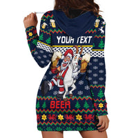 Personalized Merionethshire Wales Christmas Hoodie Dress Beer and Goat Santa Design - Wonder Print Shop