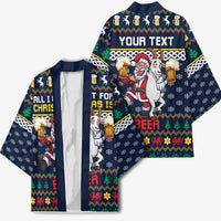 Personalized Merionethshire Wales Christmas Kimono Beer and Goat Santa Design - Wonder Print Shop
