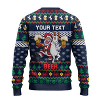 Personalized Merionethshire Wales Christmas Ugly Christmas Sweater Beer and Goat Santa Design - Wonder Print Shop