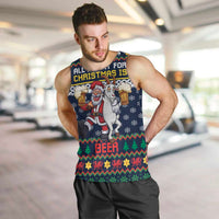 Personalized Merionethshire Wales Christmas Men Tank Top Beer and Goat Santa Design - Wonder Print Shop