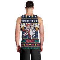 Personalized Merionethshire Wales Christmas Men Tank Top Beer and Goat Santa Design - Wonder Print Shop