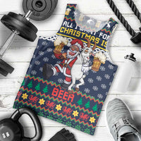 Personalized Merionethshire Wales Christmas Men Tank Top Beer and Goat Santa Design - Wonder Print Shop