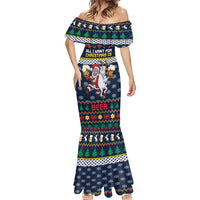 Personalized Merionethshire Wales Christmas Mermaid Dress Beer and Goat Santa Design - Wonder Print Shop