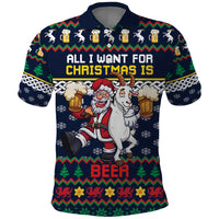 Personalized Merionethshire Wales Christmas Polo Shirt Beer and Goat Santa Design - Wonder Print Shop