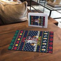 Personalized Merionethshire Wales Christmas Puzzle Beer and Goat Santa Design - Wonder Print Shop