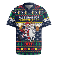 Personalized Merionethshire Wales Christmas Rugby Jersey Beer and Goat Santa Design - Wonder Print Shop