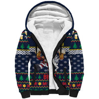 Personalized Merionethshire Wales Christmas Sherpa Hoodie Beer and Goat Santa Design - Wonder Print Shop