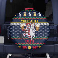 Personalized Merionethshire Wales Christmas Spare Tire Cover Beer and Goat Santa Design - Wonder Print Shop