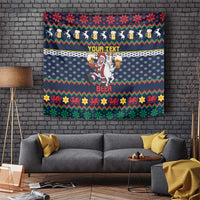 Personalized Merionethshire Wales Christmas Tapestry Beer and Goat Santa Design - Wonder Print Shop