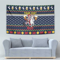 Personalized Merionethshire Wales Christmas Tapestry Beer and Goat Santa Design - Wonder Print Shop