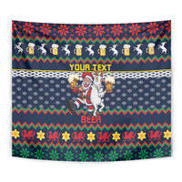 Personalized Merionethshire Wales Christmas Tapestry Beer and Goat Santa Design - Wonder Print Shop