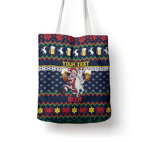 Personalized Merionethshire Wales Christmas Tote Bag Beer and Goat Santa Design - Wonder Print Shop