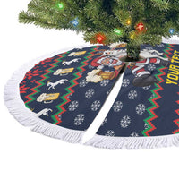 Personalized Merionethshire Wales Christmas Tree Skirt Beer and Goat Santa Design - Wonder Print Shop