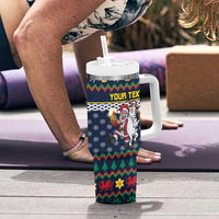 Personalized Merionethshire Wales Christmas Tumbler With Handle Beer and Goat Santa Design - Wonder Print Shop