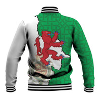 Montgomeryshire Wales Baseball Jacket Map and Emblem Celtic Style - Wonder Print Shop