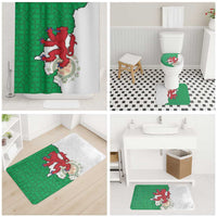 Montgomeryshire Wales Bathroom Set Map and Emblem Celtic Style - Wonder Print Shop