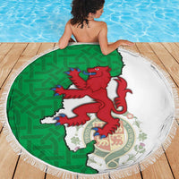 Montgomeryshire Wales Beach Blanket Map and Emblem Celtic Style - Wonder Print Shop