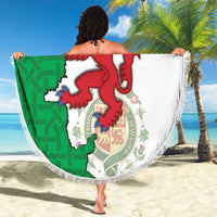 Montgomeryshire Wales Beach Blanket Map and Emblem Celtic Style - Wonder Print Shop