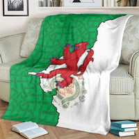 Montgomeryshire Wales Blanket Map and Emblem Celtic Style - Wonder Print Shop