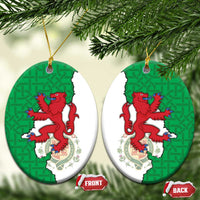 Montgomeryshire Wales Ceramic Ornament Map and Emblem Celtic Style - Wonder Print Shop