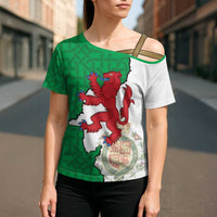 Montgomeryshire Wales Cross Shoulder Shirt Map and Emblem Celtic Style - Wonder Print Shop