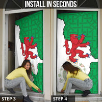 Montgomeryshire Wales Door Cover Map and Emblem Celtic Style - Wonder Print Shop