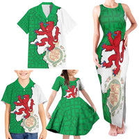 Montgomeryshire Wales Family Matching Tank Maxi Dress and Hawaiian Shirt Map and Emblem Celtic Style - Wonder Print Shop