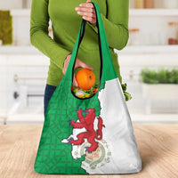 Montgomeryshire Wales Grocery Bag Map and Emblem Celtic Style - Wonder Print Shop