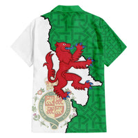 Montgomeryshire Wales Hawaiian Shirt Map and Emblem Celtic Style - Wonder Print Shop