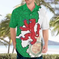 Montgomeryshire Wales Hawaiian Shirt Map and Emblem Celtic Style - Wonder Print Shop
