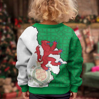 Montgomeryshire Wales Kid Ugly Christmas Sweater Map and Emblem Celtic Style - Wonder Print Shop