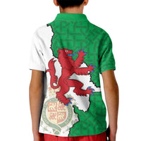 Montgomeryshire Wales Kid Polo Shirt Map and Emblem Celtic Style - Wonder Print Shop