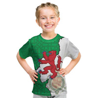 Montgomeryshire Wales Kid T Shirt Map and Emblem Celtic Style - Wonder Print Shop